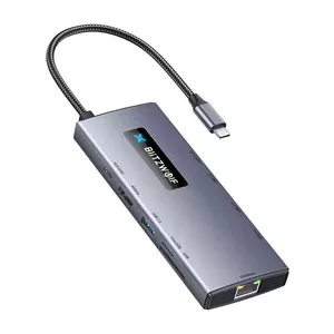 USB-C концентратор BlitzWolf BW-NEW TH8 10-в-1 с HDMI, Ethernet, USB-A, слотами SD/TF, PD