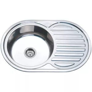 Kitchen sink AB 770×500×0.8 mm left surface with siphon