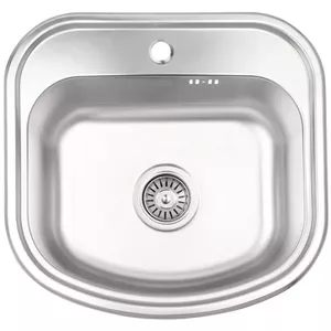 Kitchen sink AB model 9133781, stainless steel satin finish, 490×470×0.8 mm with siphon