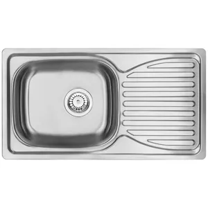 Sink AB double-sided satin 760×420×0.8 mm with siphon