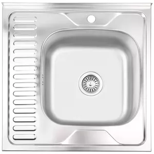 Kitchen sink AB 600×600×0.6 mm right-side surface with siphon