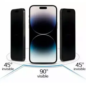 Стекло с защитой приватности iLike для Samsung GALAXY S23 — вырез для считывателя, чёрное