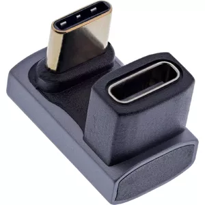 Адаптер InLine USB4 USB-C male/female 180° алюминий серый