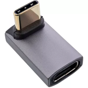 Адаптер InLine USB4 USB-C male female угловой алюминий серый