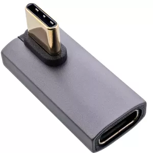 Адаптер InLine USB4 USB-C разъем/гнездо вертикальный правый/левый угол алюминий серый