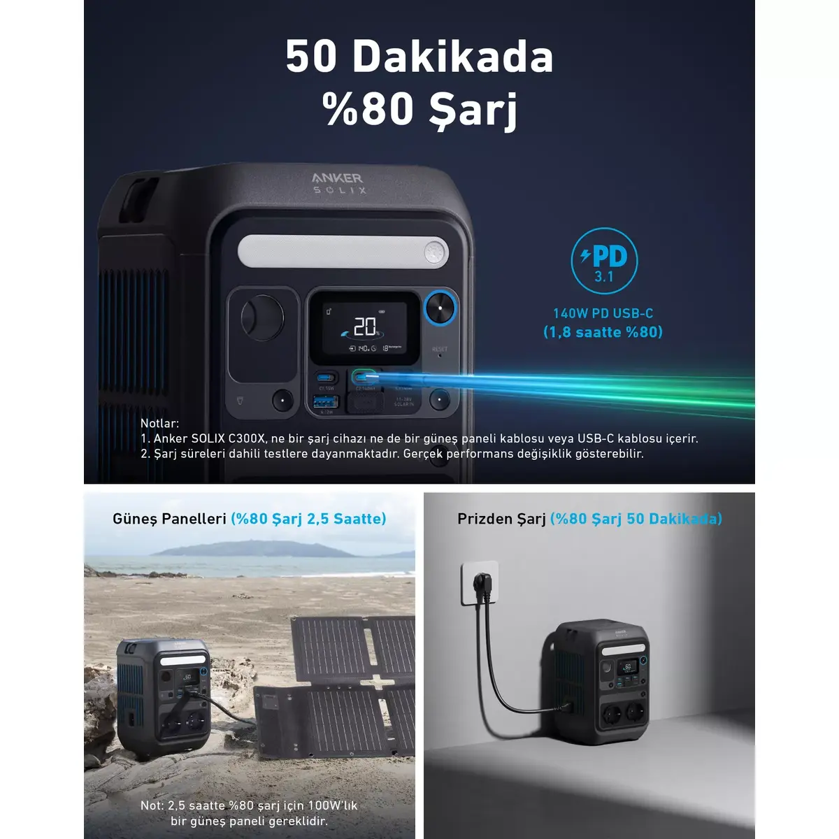 Anker SOLIX C300X pārnēsājama elektrocentrāle Photo 6
