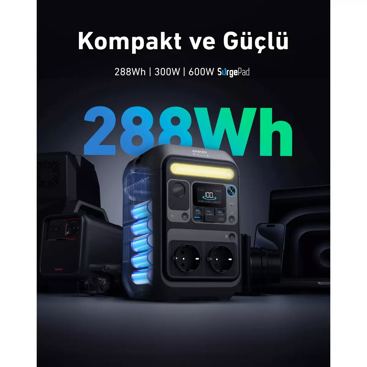 Anker SOLIX C300X pārnēsājama elektrocentrāle Photo 7