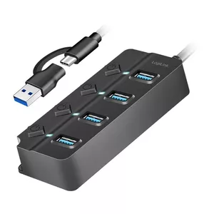 LogiLink USB 3.0 Хаб 4-портовый с переключателем черный UA0419