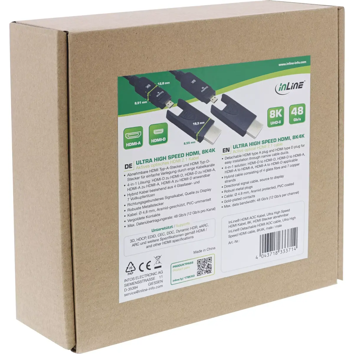 InLine HDMI AOC kabelis Ultra High Speed HDMI 8K4K Photo 3