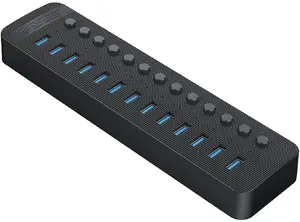 USB-хаб ORICO CT2U3-13AB-EU-BK-BP — 13 портов USB 3.0, чёрный