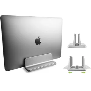 Laptop stand TECHLY Vertical Aluminum Notebook Stand Silver for up to 17" (96×150×48 mm, 580 g)