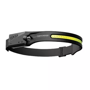 Headband flashlight ESPERANZA EOT067 — head-mounted COB LED, 240 lm, 3 W, rechargeable (24V/120 Ah), sensor control, black