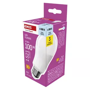 LED spuldze EMOS CLS A60 13W 1521 lm E27 auksti balta (CW)