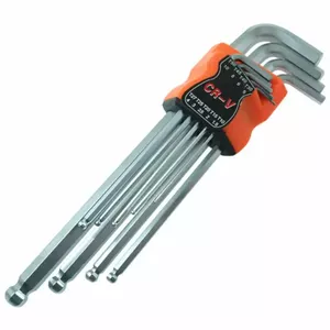 Beast ballpoint key set Ballp Long CV 9 pcs 1.5–10 mm — ballpoint hex key set, chrome-vanadium