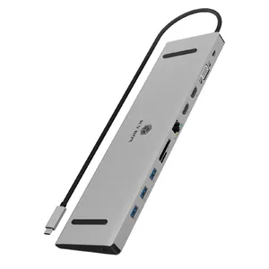 ICY BOX IB-DK2106a-CPD Vadu USB 3.2 Gen 1 (3.1 Gen 1) Type-C Antracīts, Melns
