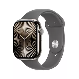 Умные часы Apple Watch Series 10 GPS + Cellular 46mm Корпус из натурального титана Серый спортивный ремешок M/L