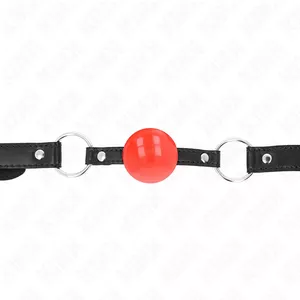 Кляп KINK COLLAR & GAG KINK RED TPE шар 4 см, ремешок 60 x 2 см