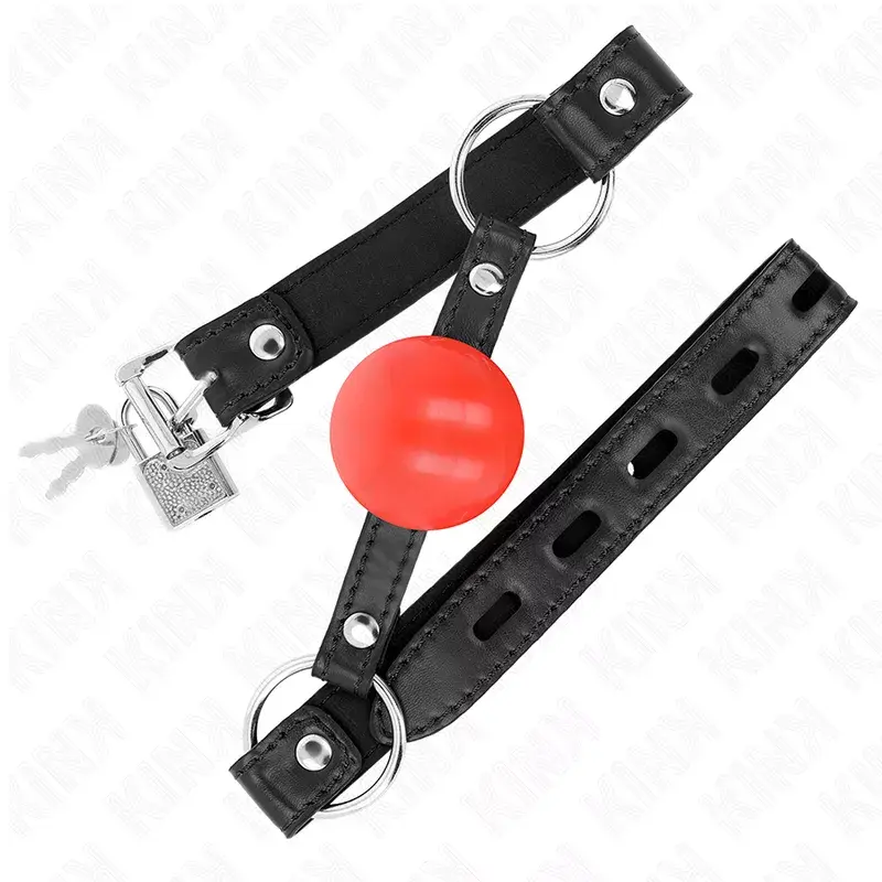 Mutes kungs KINK COLLAR & GAG KINK RED TPE bumba 4 cm Photo 2