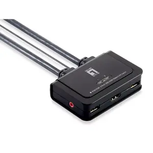 KVM Switch LevelOne 2-Port USB HDMI Cable — 2-computer, HDMI video, USB keyboard/mouse, 1920×1200, 1.2 m