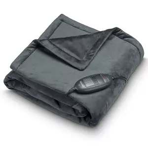Electric heated blanket Beurer HD 74 Cosy Limited Edition — black, 150 x 130 cm, adjustable heat, machine washable