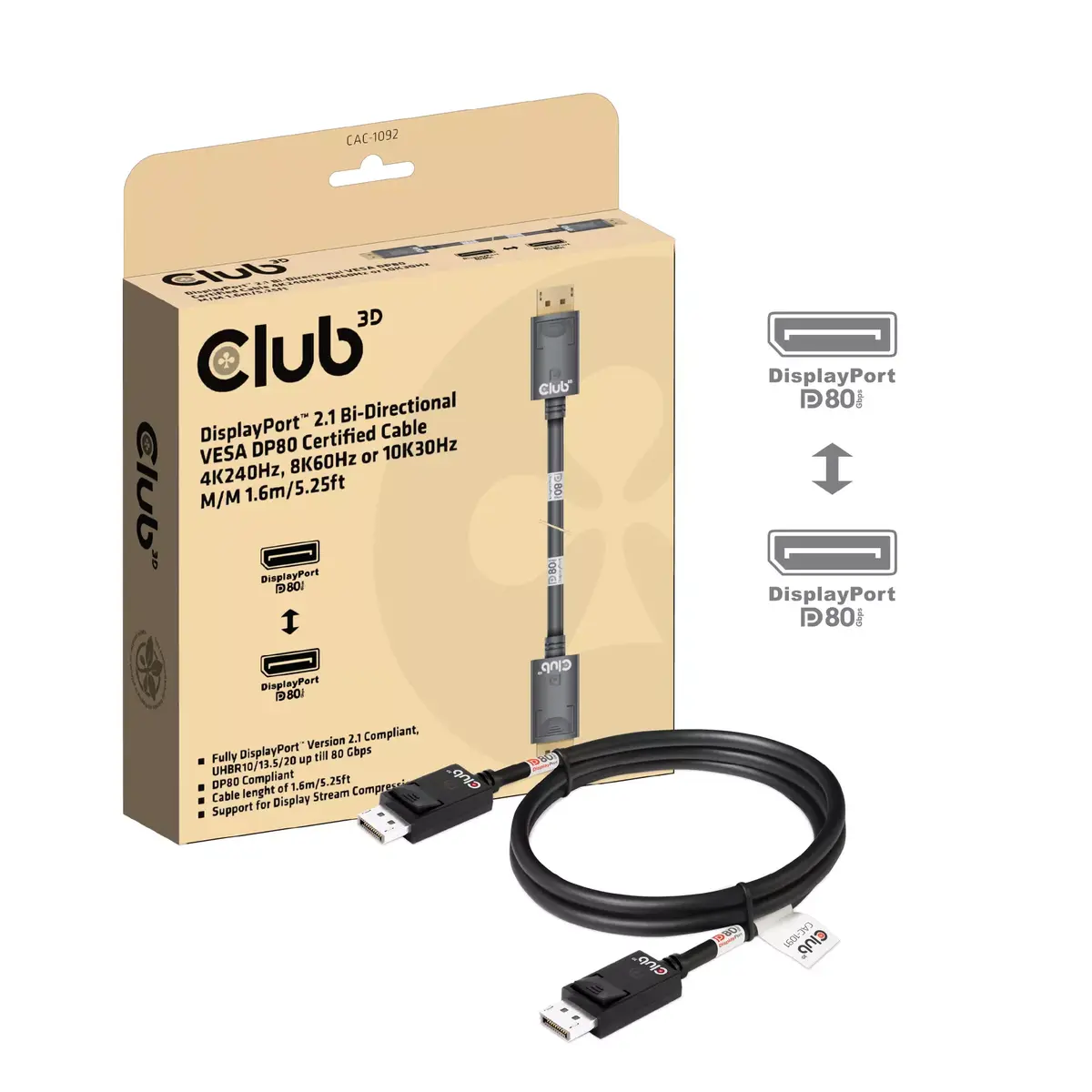 DisplayPort kabelis CLUB3D CAC-1092 Photo 2