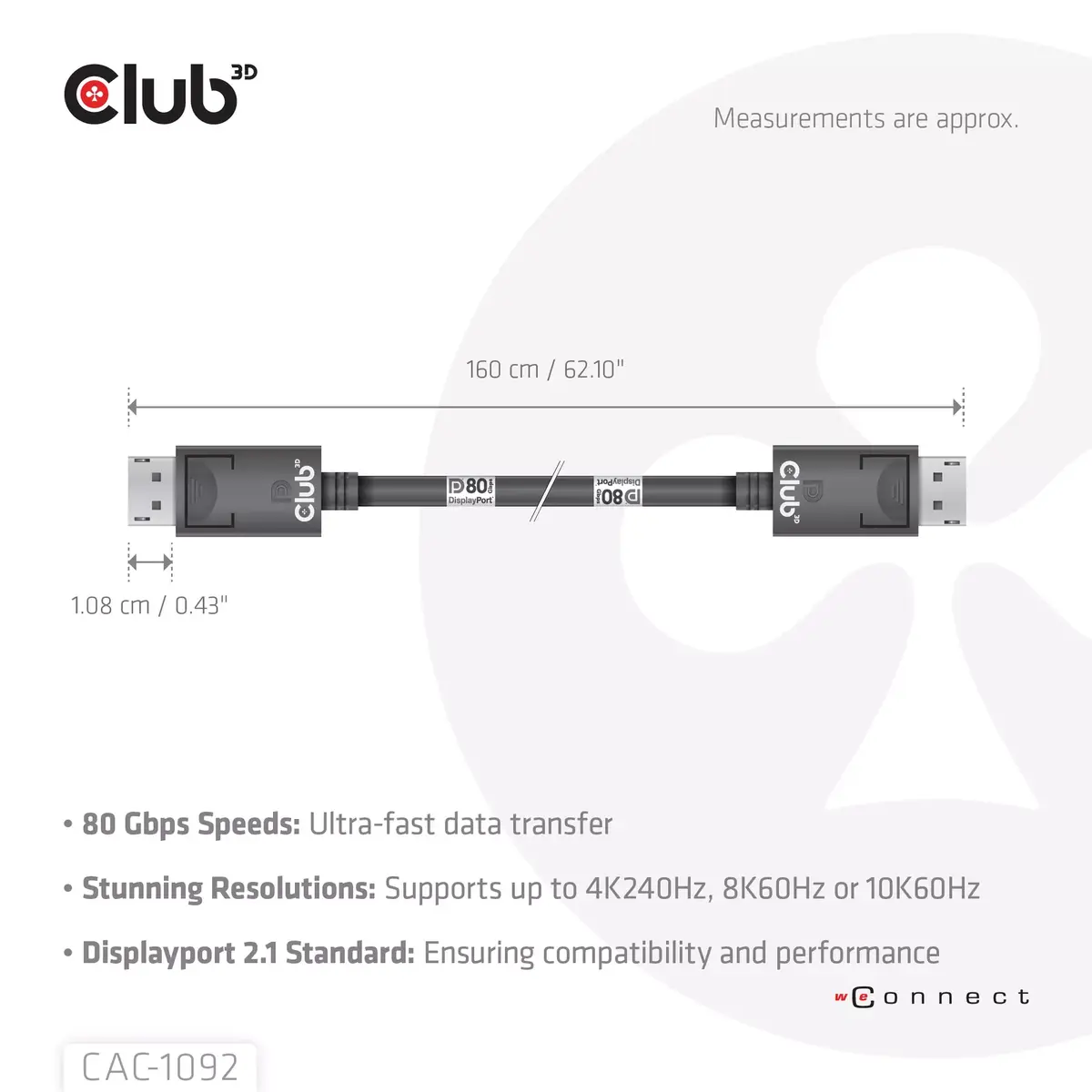 DisplayPort kabelis CLUB3D CAC-1092 Photo 4