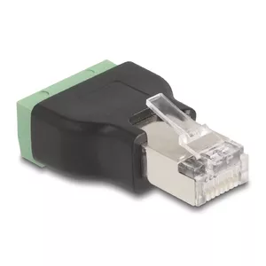 DeLOCK 66603 cable gender changer RJ45 4 pin terminal block Black Green