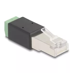 DeLOCK RJ45 kontakts uz termināla bloku adapteris 2 pin 66604 Melns Zaļš