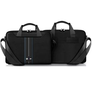 Laptop bag BMW BMCB15COMPVSKL 16-inch black nylon with blue stripe