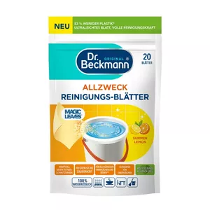 Cleaning sheets dr. beckmann Magic Leaves Summer Lemon, 20 pcs – pre-moistened surface wipes for household cleaning