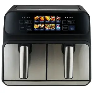 Hot air fryer ProfiCook PC-FR 1287 H — double 8 L, 2200 W, touch LED, black/stainless steel