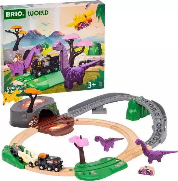 Vilcienu un trases komplekts BRIO Dinosaur Adventure Set Photo 2