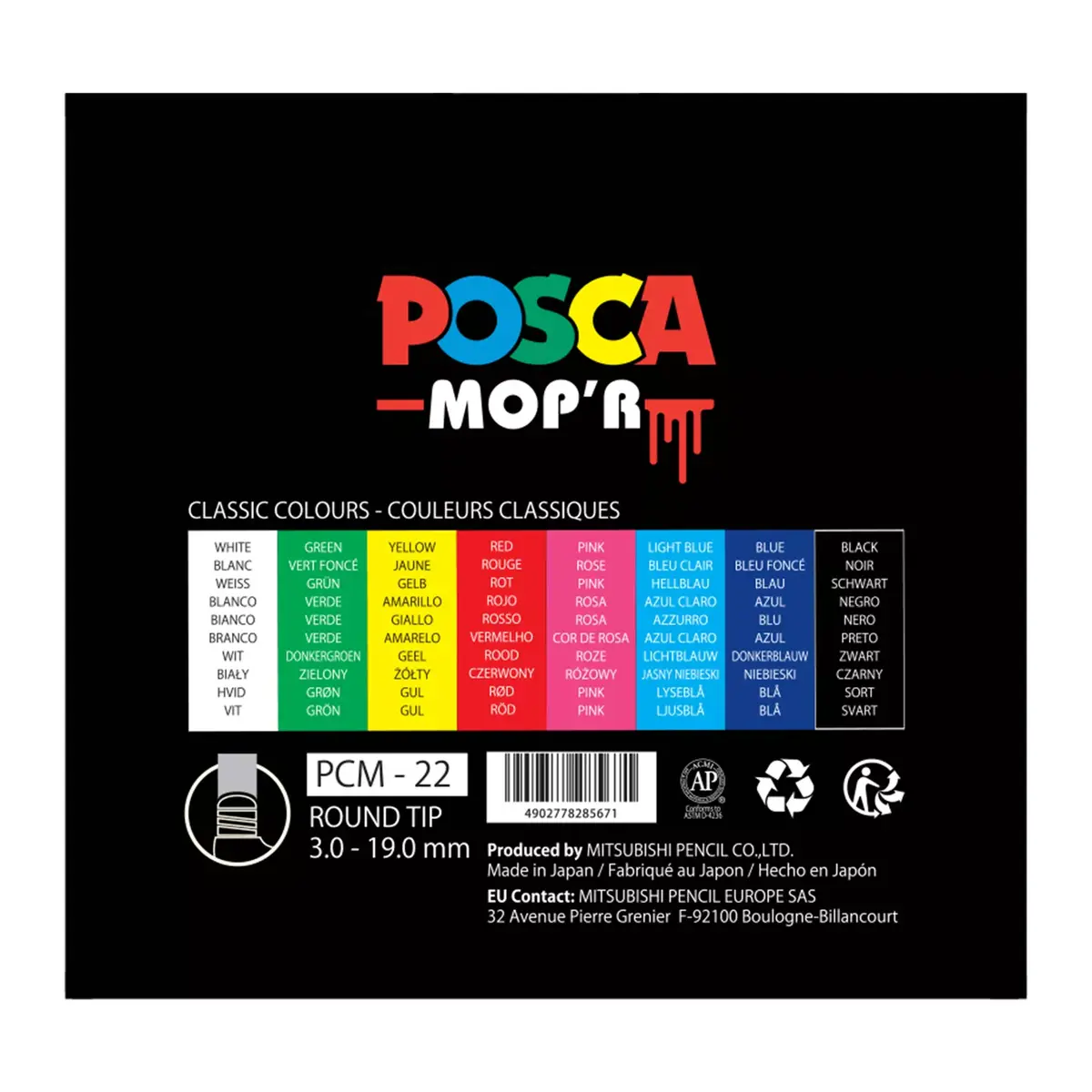 Набор маркеров POSCA PCM-22 — 8 цветов Photo 6