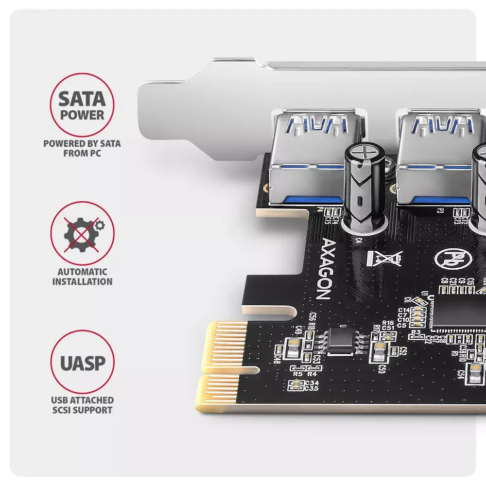 PCIe контроллер Axagon PCEU-430RS Photo 4