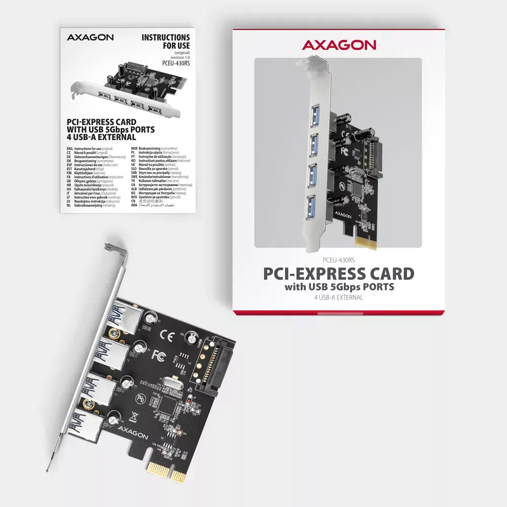 PCIe контроллер Axagon PCEU-430RS Photo 5