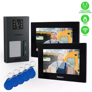 Wired video intercom Evolveo DoorPhone AP2-2 for two apartments, black