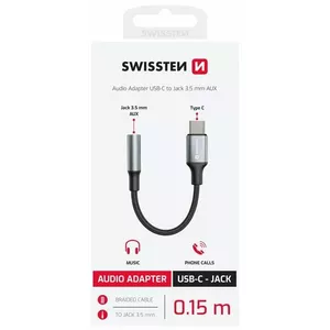 Audio adapter SWISSTEN USB-C to 3.5mm jack cable 15 cm