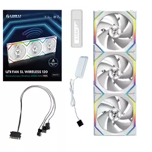 Fan Lian Li UNI FAN SL Wireless 120 12 cm White 3 pc(s) 28.5 dB 64.05 cfm
