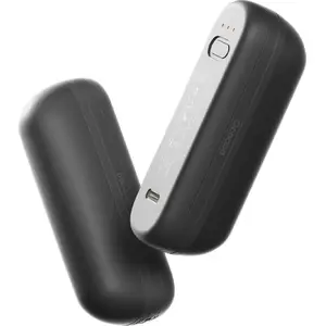 Uzlādējams roku sildītājs Ocoopa UT2s Mini — 2600 mAh pārvietojams kabatas sildītājs, alumīnijs, melns