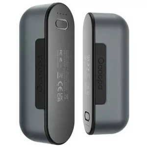 Uzlādējams roku sildītājs Ocoopa UT2S-GY, alumīnijs, 2×5000 mAh, 4 temperatūras līmeņi, 3h uzlāde, līdz 8h, pelēks