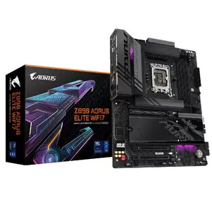 Материнская плата GIGABYTE Z890 AORUS ELITE WIFI7, чипсет Intel Z890, LGA 1851, ATX, DDR5, 4 слота памяти, 4x M.2, Wi‑Fi 7, 2.5Gb LAN