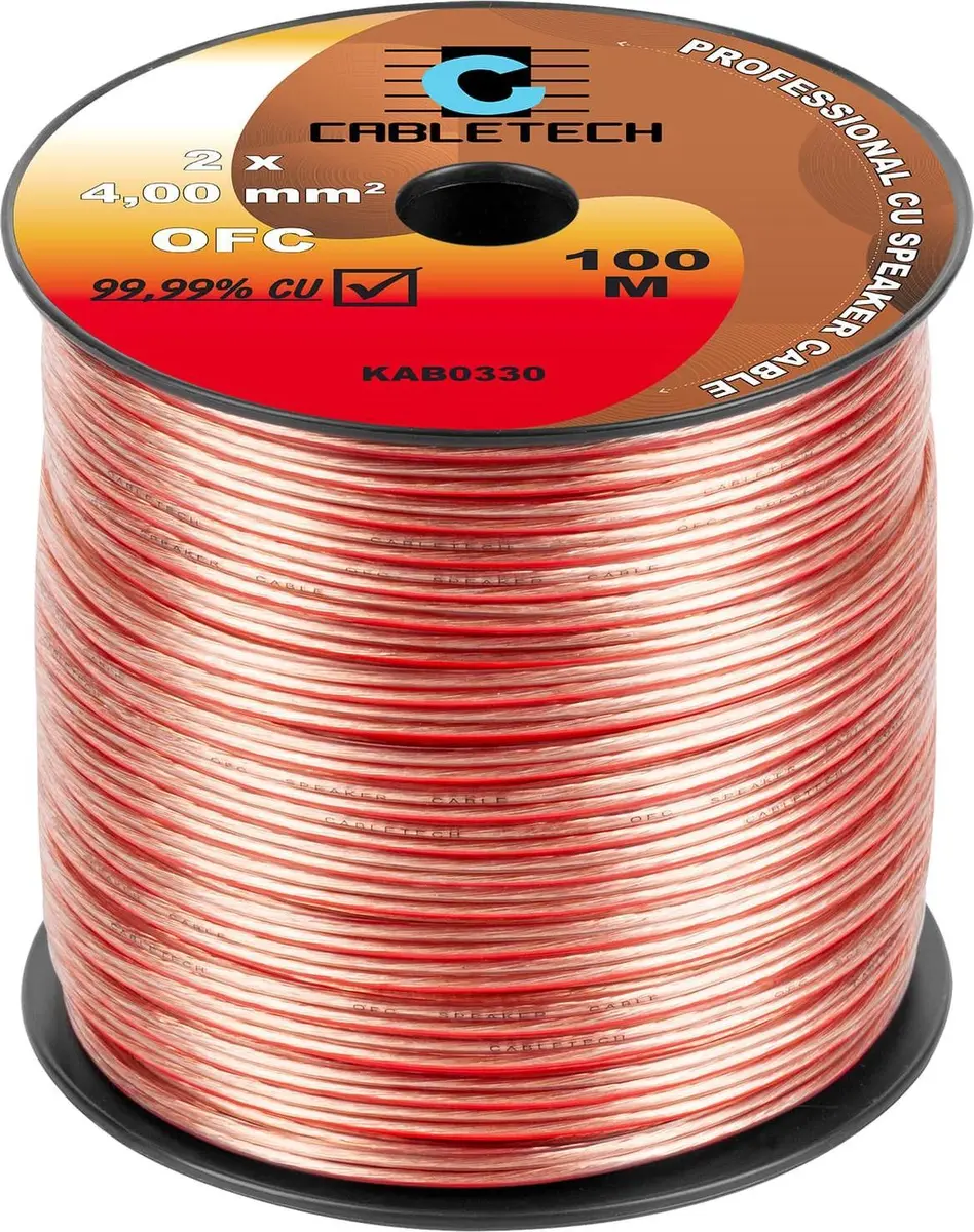 Cabletech OFC skaļruņu kabelis 4mm, LEC-KAB0330