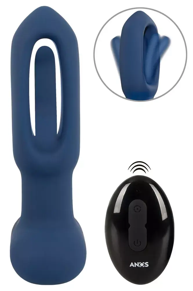 Анальный вибратор ANOS Silicone Black — конический плаг Photo 2