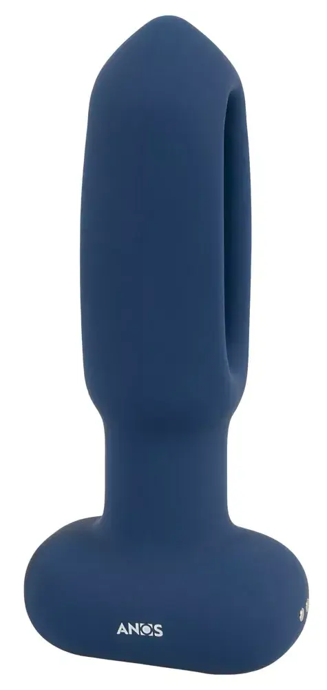 Анальный вибратор ANOS Silicone Black — конический плаг Photo 4