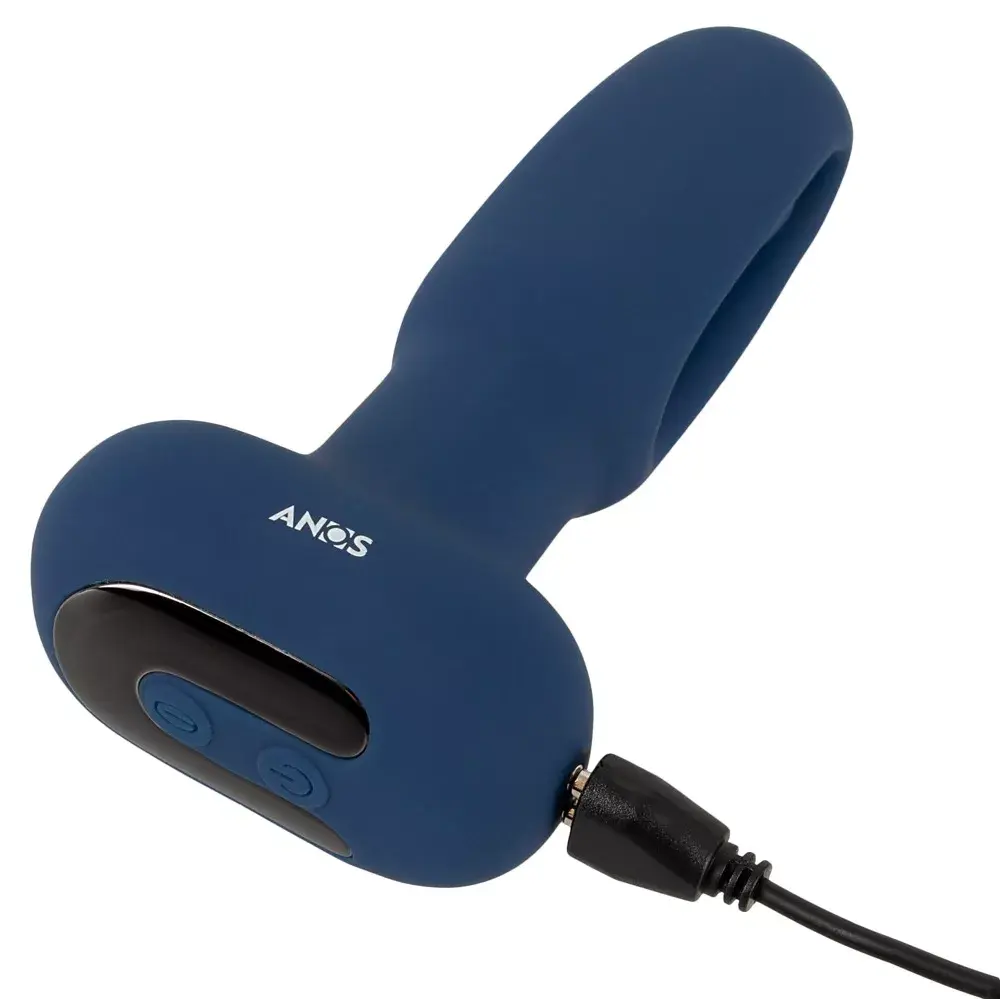 Анальный вибратор ANOS Silicone Black — конический плаг Photo 10