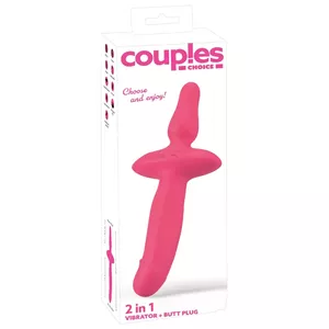 Double-ended Silicone Vibrator Couples Choice Purple — 26 cm, vibrator 13.5 cm Ø 2.8–3.6 cm, plug 8.5 cm Ø 2.2–3.3 cm