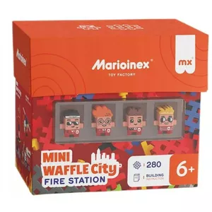Конструктор Marioinex Waffle Blocks Пожарная станция 280 деталей, модель 906279