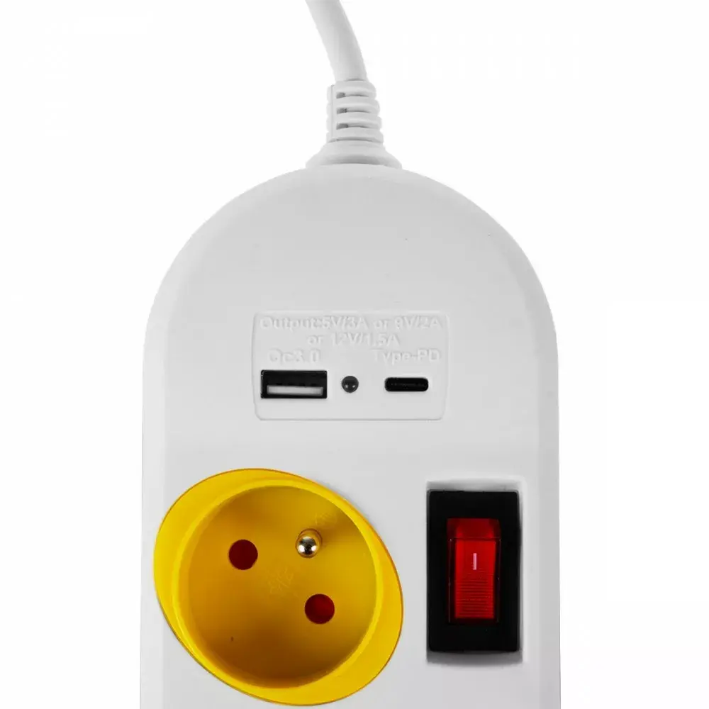 Strāvas pagarinātājs MACLEAN MCE508 4 kontaktligzdas 1,5 m ar USB Photo 7