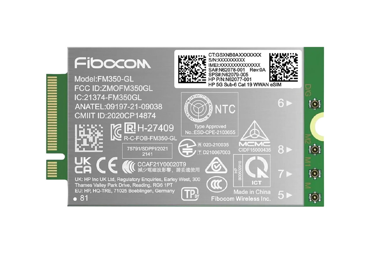 HP 5G Sub-6 Cat 19 WWAN