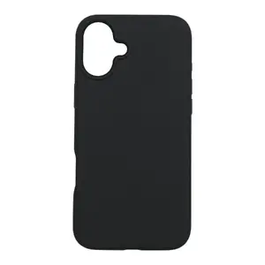 Защитный мягкий силиконовый чехол-накладка Riff для Apple iPhone 16 — черный
